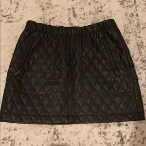 BCBG black leather skirt